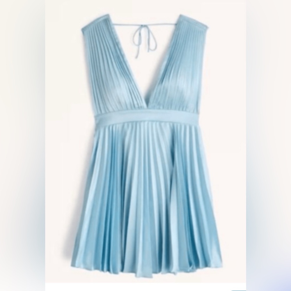 Abercromie & Fitch Blue Pleated Mini Dress 4 Tall